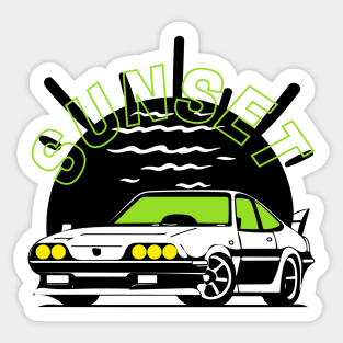 Sunset Retro Car Sticker